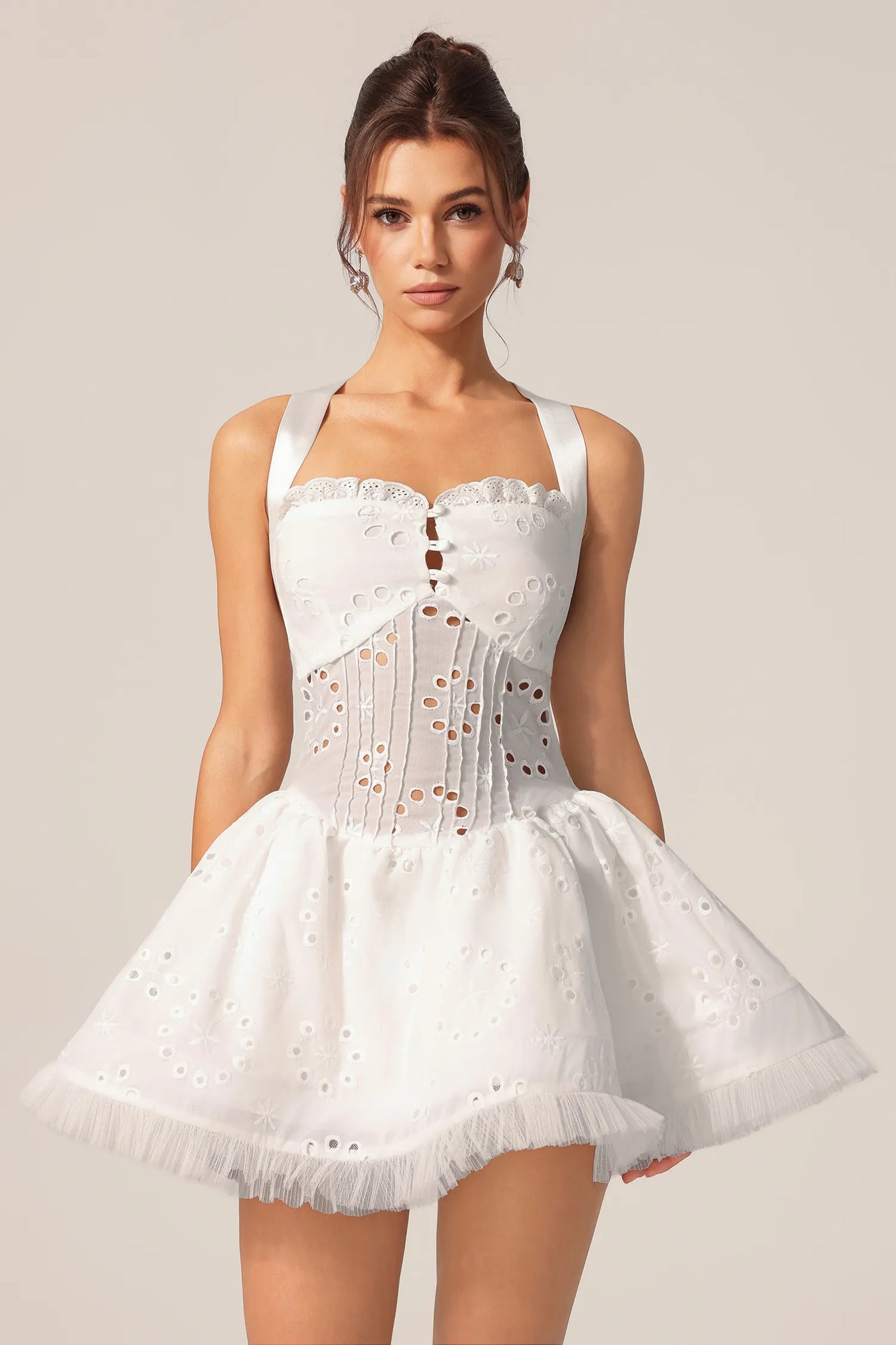 Montigo Hollow Out Mini Elbise