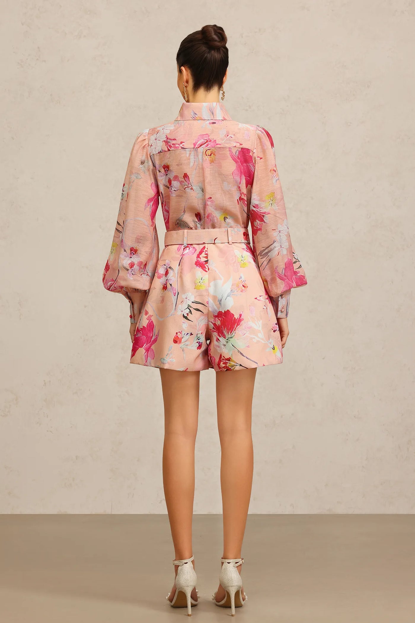 Jodinin Uzun Kollu Çiçek Baskılı Üst ve Şort İki Parçalı Takım