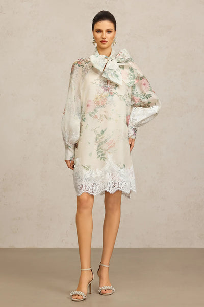 Sareka Uzun Kollu Dantel Uzun Elbise