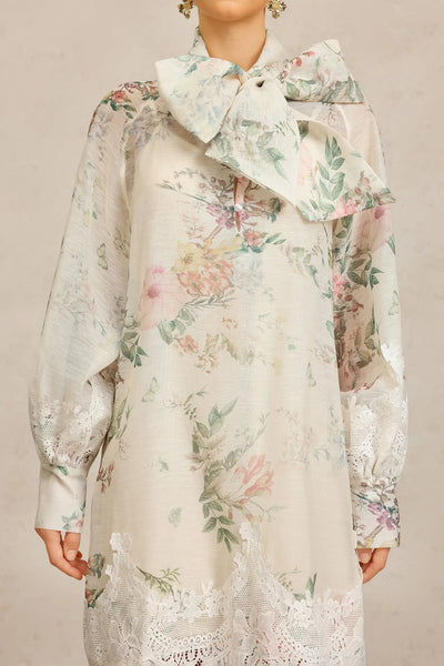 Sareka Uzun Kollu Dantel Uzun Elbise