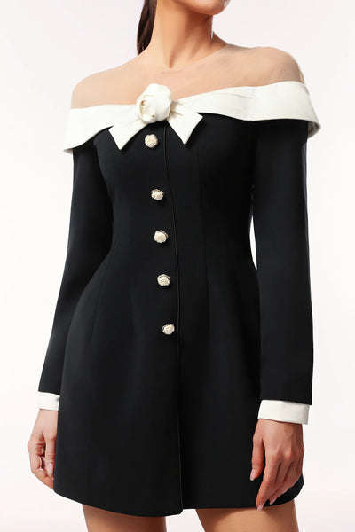 Inez Uzun Kollu Çiçekli Mini Elbise