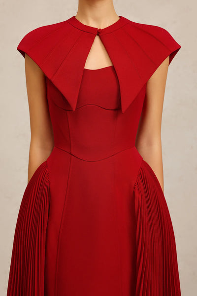 Verna Halter Kıvrımlı Uzun Elbise