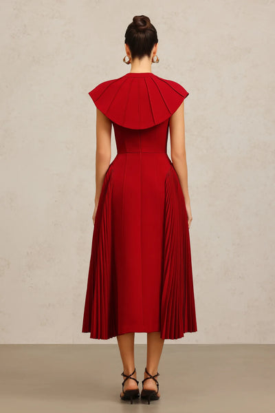 Verna Halter Kıvrımlı Uzun Elbise