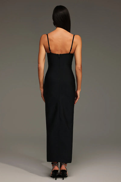 Lolic Kolsuz Elmas V Yaka Bandaj Uzun Elbise