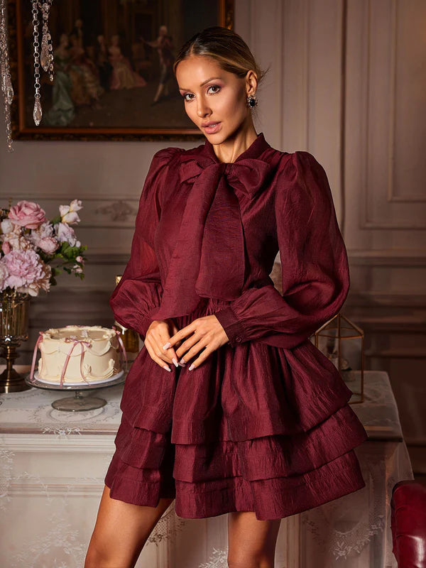 Eairein Fiyonklu Volanlı Mini Elbise