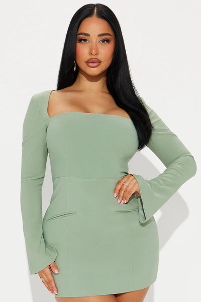 Blaire Kare Yaka Mini Elbise