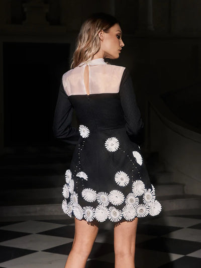 Erythia Premıum Çiçek İnci Mini Elbise