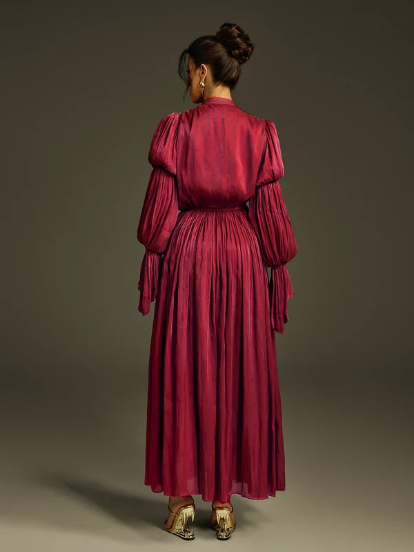 Nereus Fırfırlı Uzun Elbise