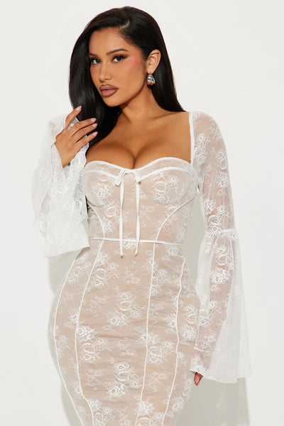 Fiona Dantel Uzun Elbise