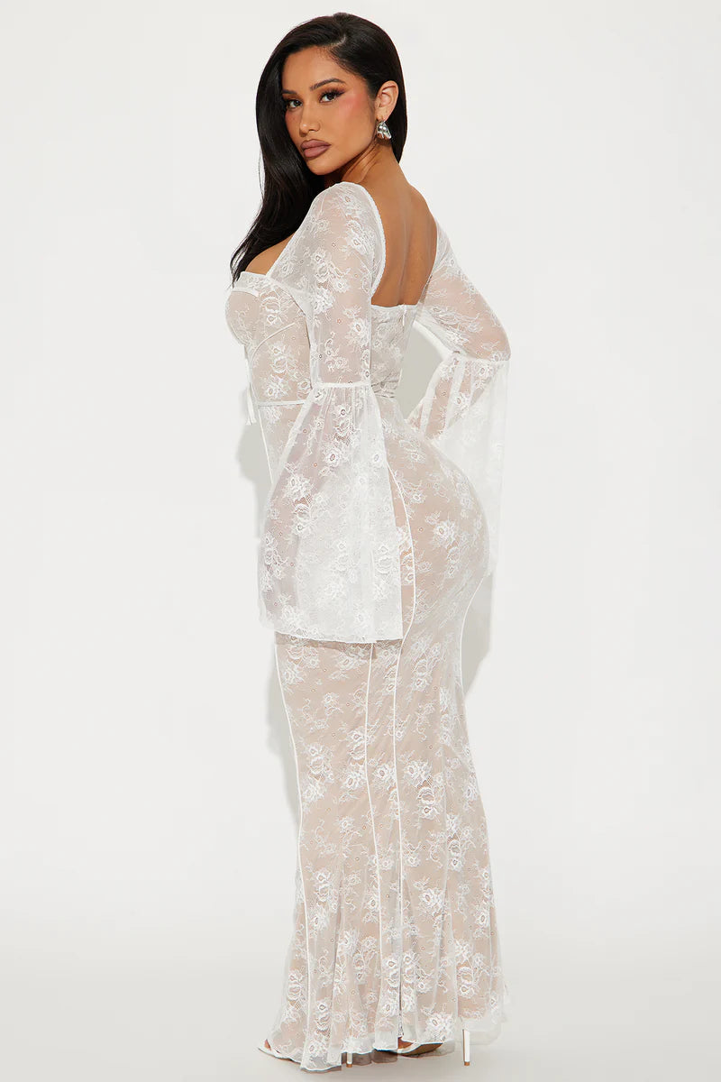 Fiona Dantel Uzun Elbise