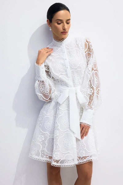 Helena Çiçekli Dantel Kol Mini Elbise