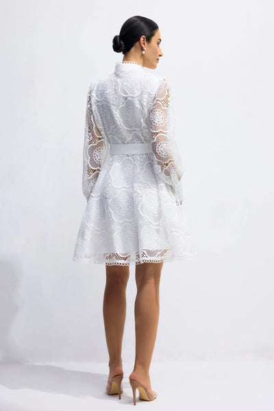 Helena Çiçekli Dantel Kol Mini Elbise