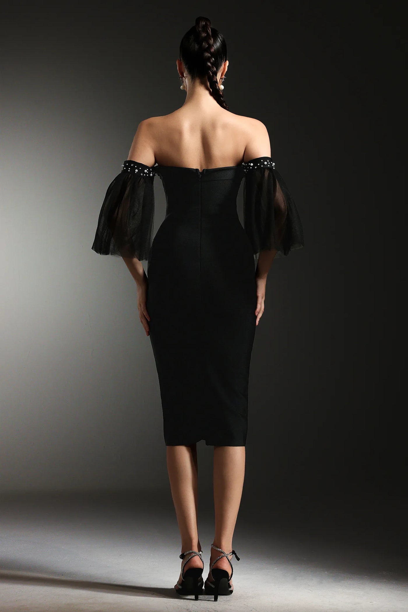 Fayie İnci Bandaj Midi Elbise