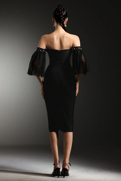 Fayie İnci Bandaj Midi Elbise