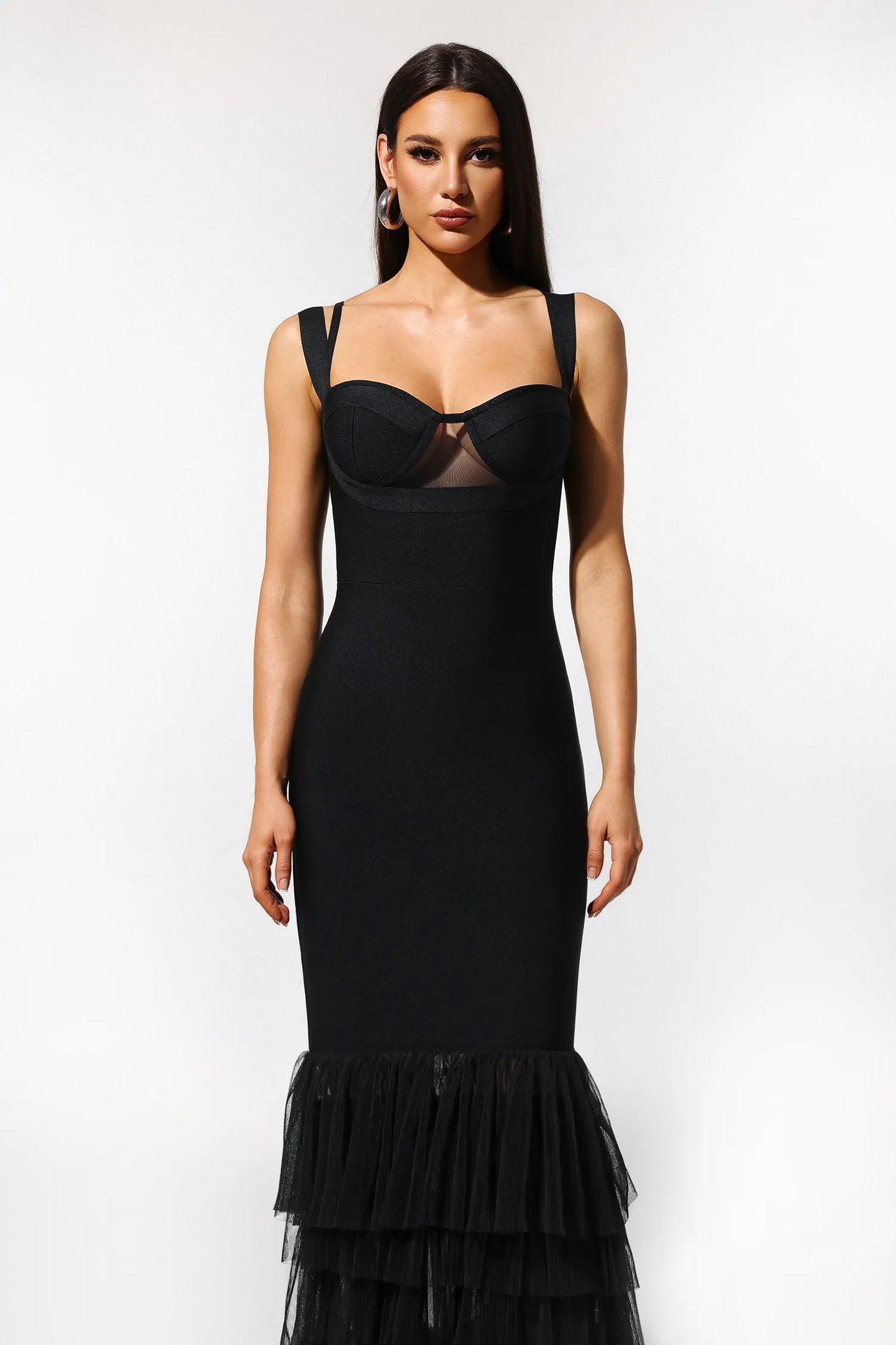 Mio Balık Kuyruğu İplik Bandaj Uzun Elbise