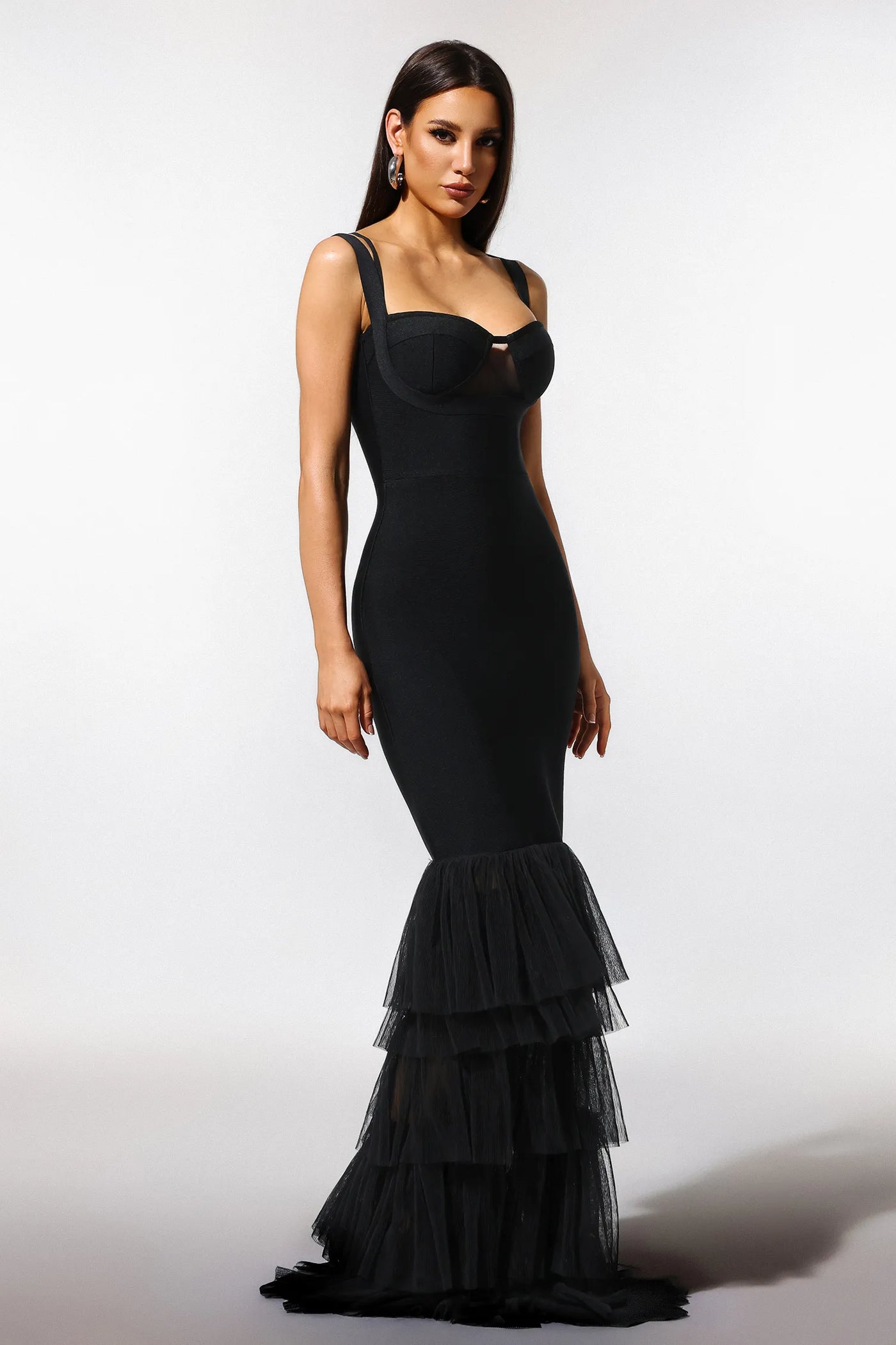 Mio Balık Kuyruğu İplik Bandaj Uzun Elbise