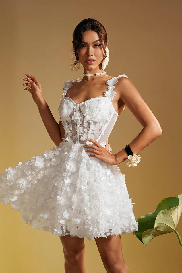 Lali Kolsuz Çiçekli Mini Elbise