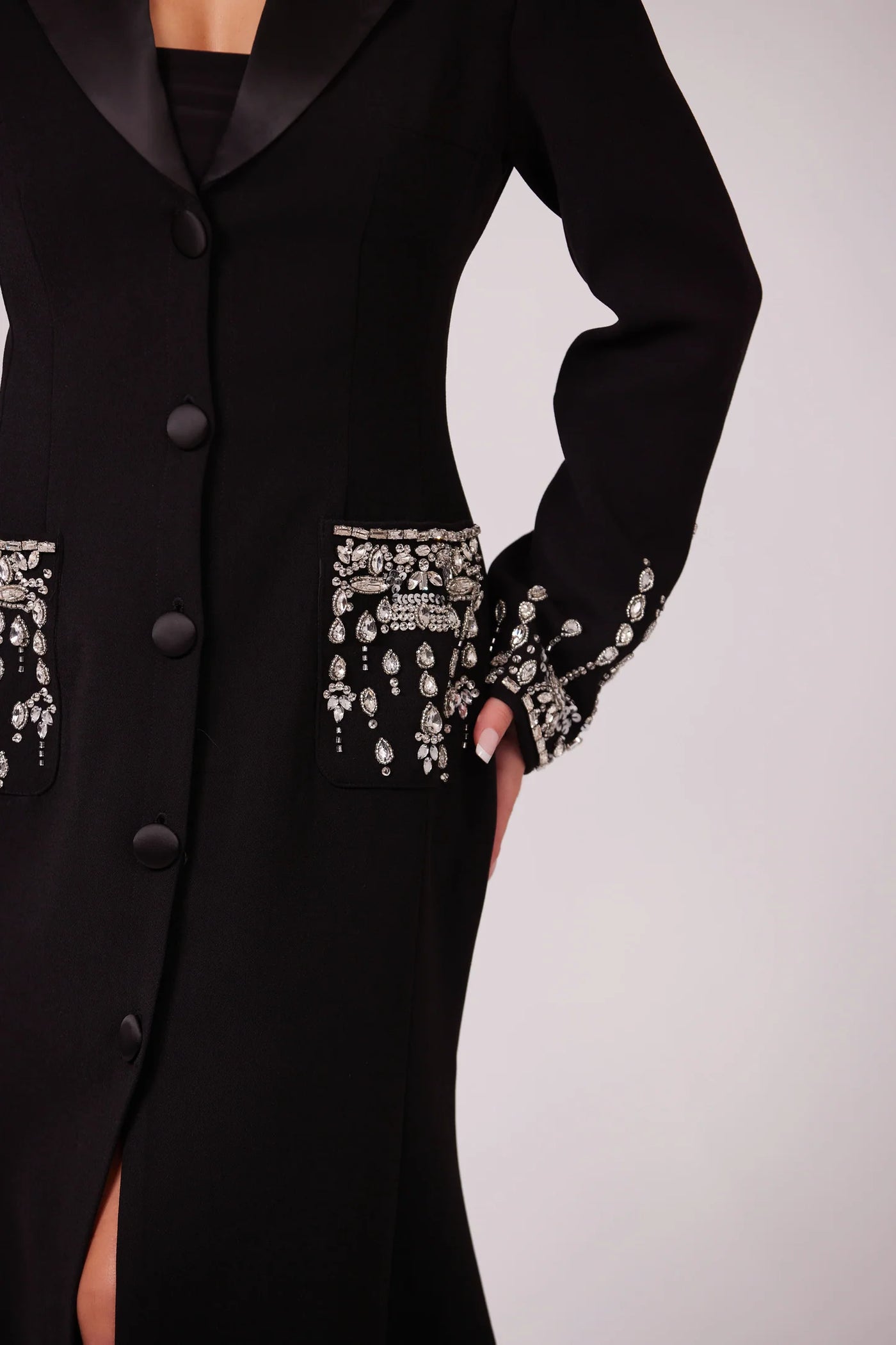 Premıum Taşlı Blazer Elbise