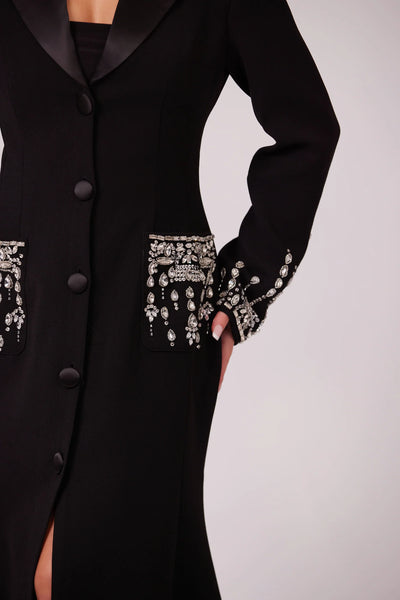 Premıum Taşlı Blazer Elbise