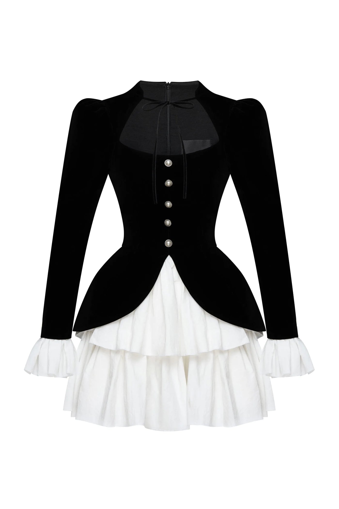 Eveline Kadife Kare Yaka Mini Elbise