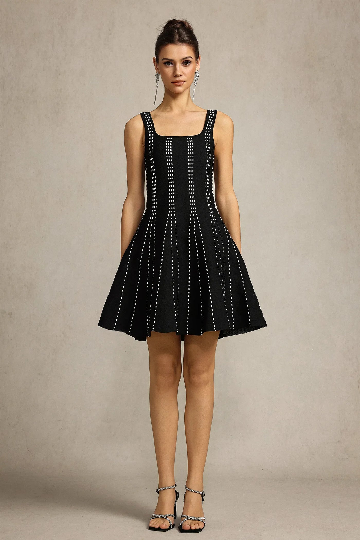 Xidel Halter Kare Yaka Mini Elbise