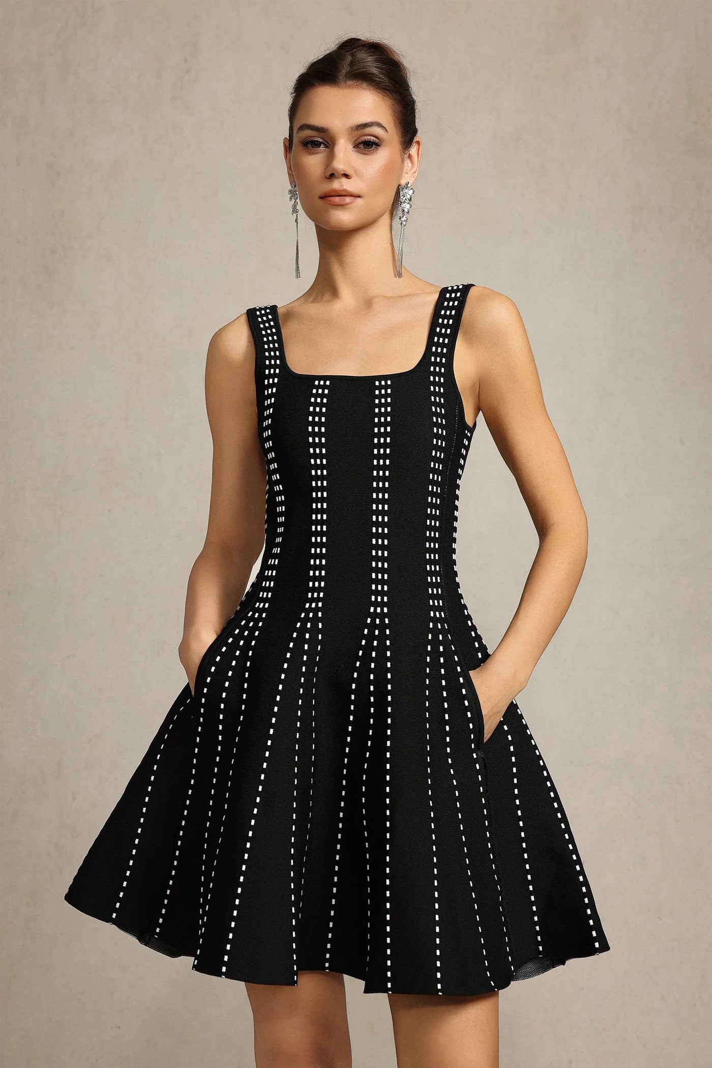 Xidel Halter Kare Yaka Mini Elbise