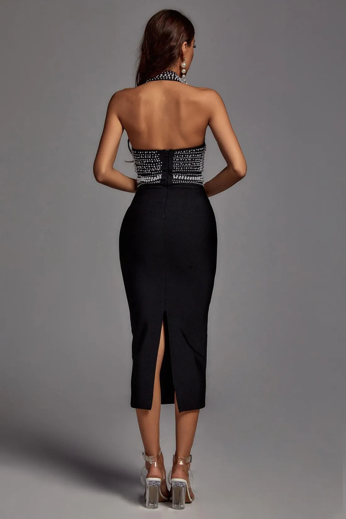 Cornelia Pearl Halter Bandaj Elbise