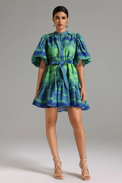 Orli Baskılı Mini Elbise