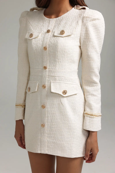 Emta Crew Yaka Tweed Mini Elbise