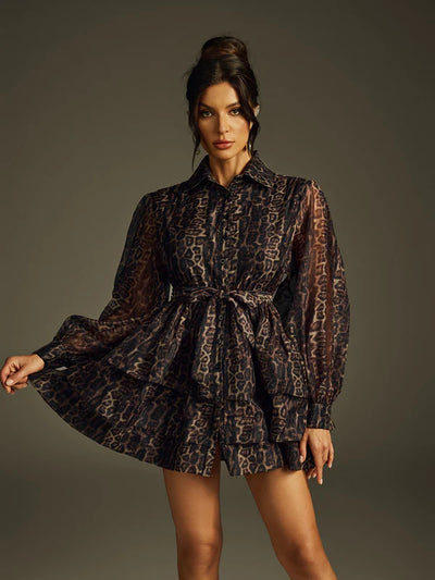 Hazra Baskılı Mini Elbise