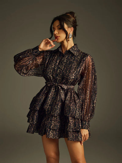 Hazra Baskılı Mini Elbise