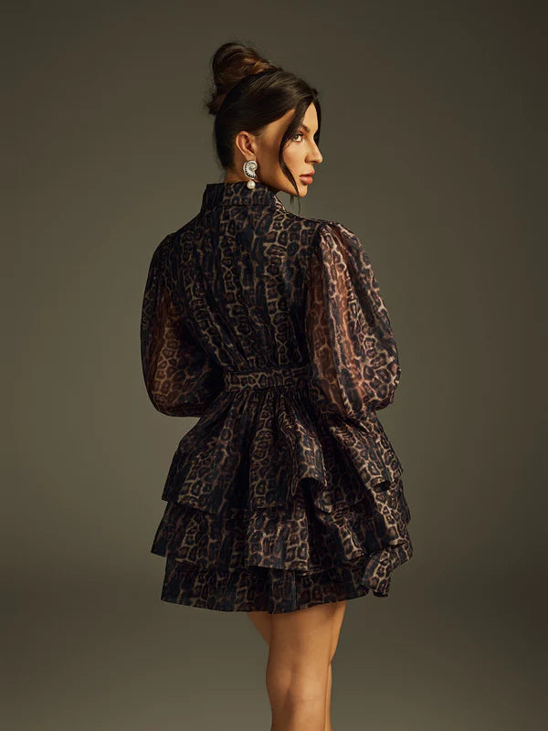 Hazra Baskılı Mini Elbise