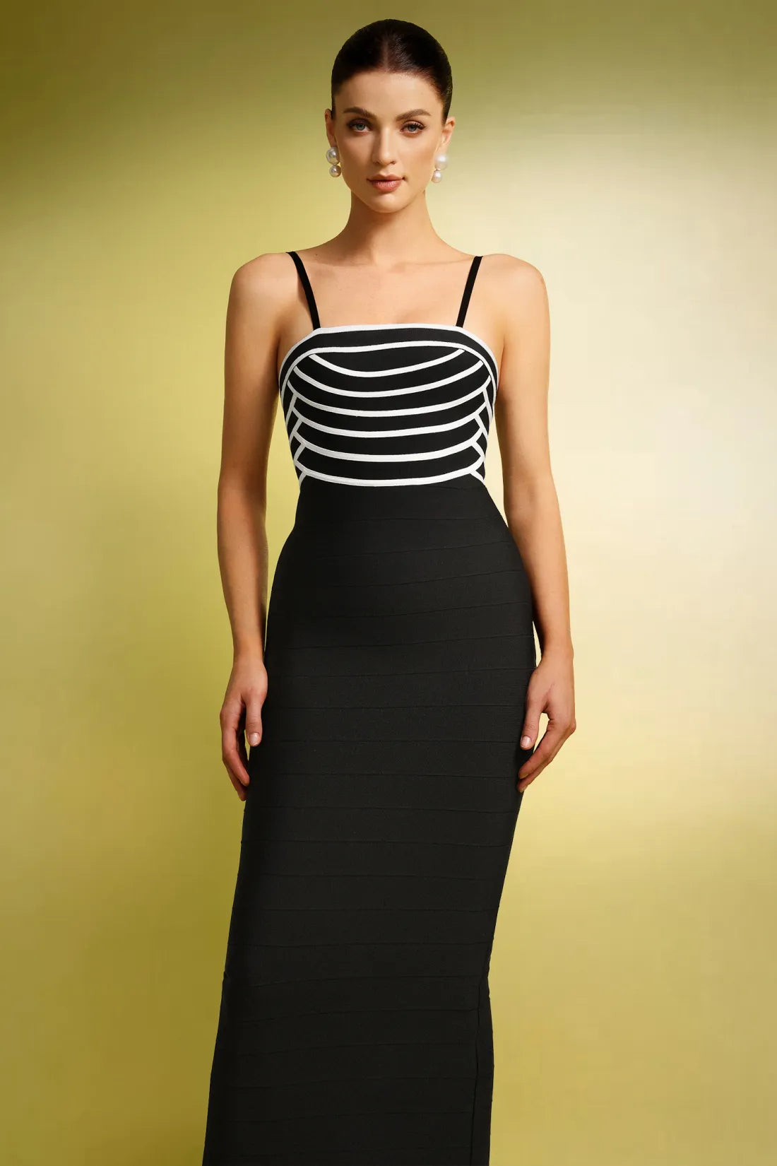 Ivy Kolsuz Streak Slit Bandaj Uzun Elbise