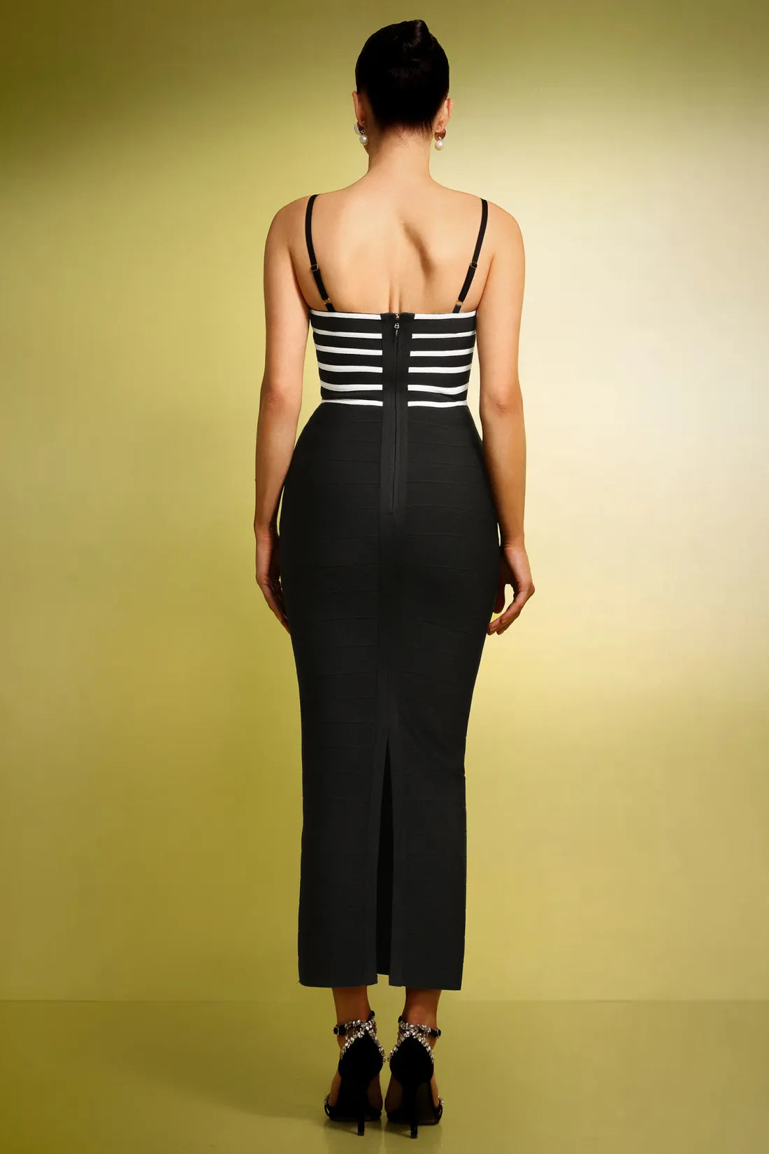 Ivy Kolsuz Streak Slit Bandaj Uzun Elbise