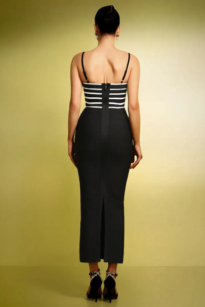 Ivy Kolsuz Streak Slit Bandaj Uzun Elbise