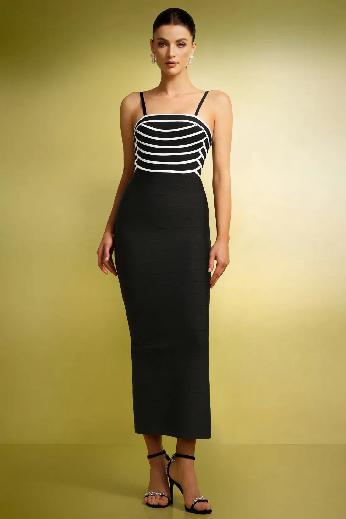 Ivy Kolsuz Streak Slit Bandaj Uzun Elbise