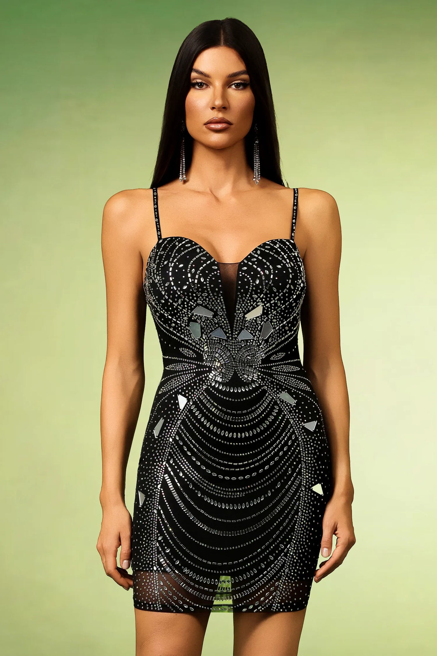 Keve Elmas Bandaj Mini Elbise