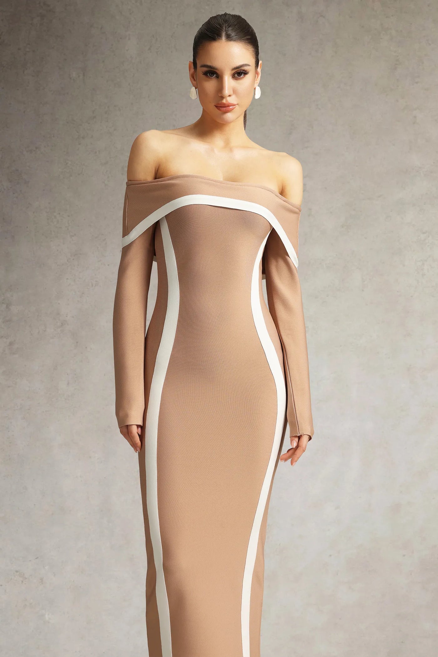 Hilda Kahverengi Uzun Elbise