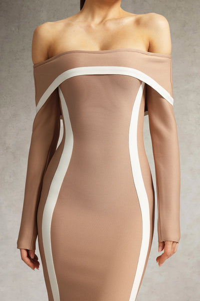 Hilda Kahverengi Uzun Elbise