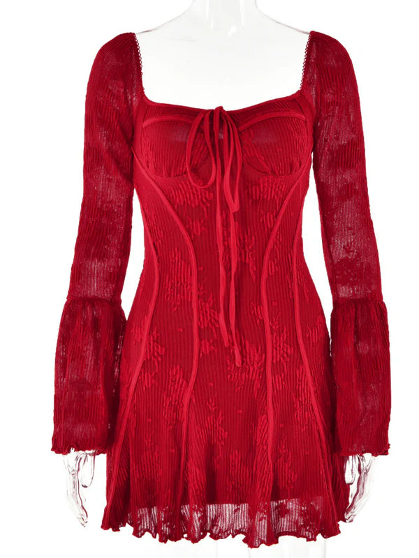 Lowell  Kırmızı Çiçekli Mini Elbise