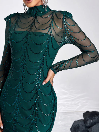 Palez Payetli File Uzun Elbise