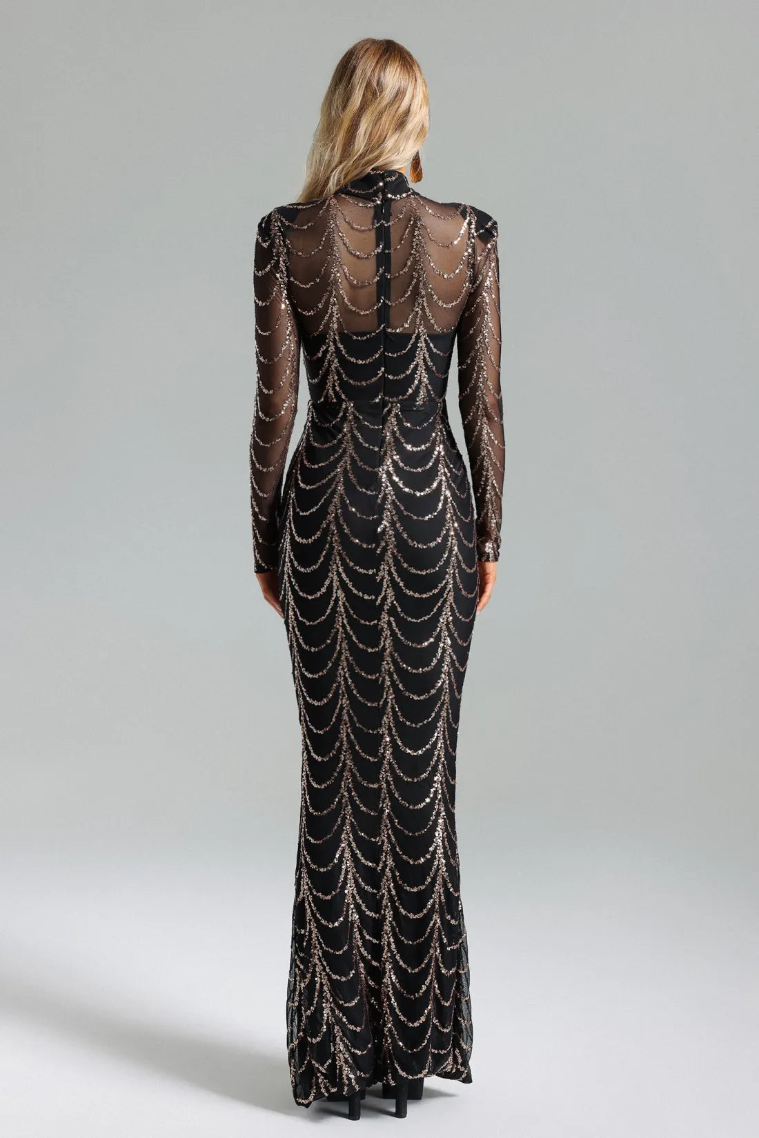 Palez Payetli File Uzun Elbise