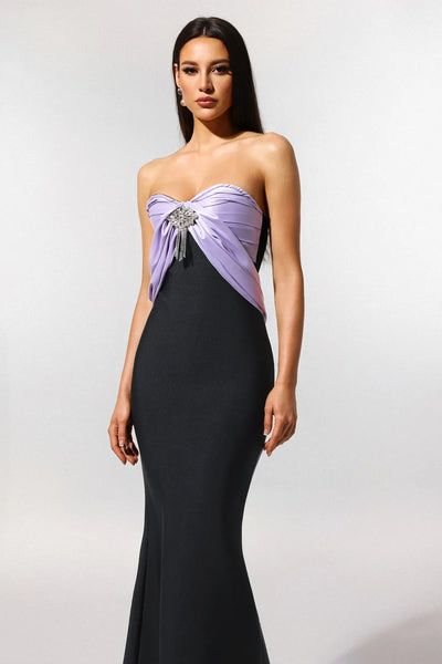 Rania Kolsuz Elmas Balık Kuyruğu Bandajlı Maksi Elbise