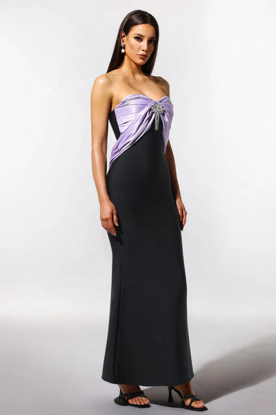 Rania Kolsuz Elmas Balık Kuyruğu Bandajlı Maksi Elbise