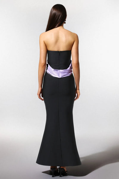 Rania Kolsuz Elmas Balık Kuyruğu Bandajlı Maksi Elbise