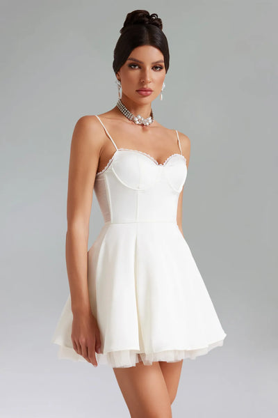 Renaa File Astarlı Kloş Mini Elbise