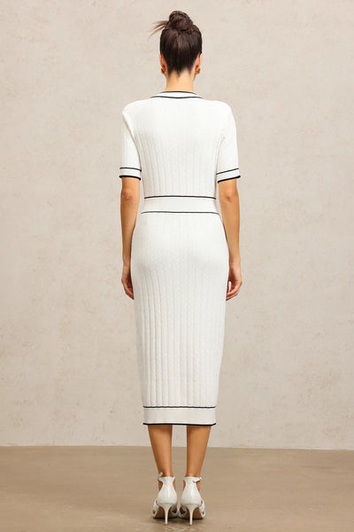 Sadala Yuvarlak Yaka Midi Elbise