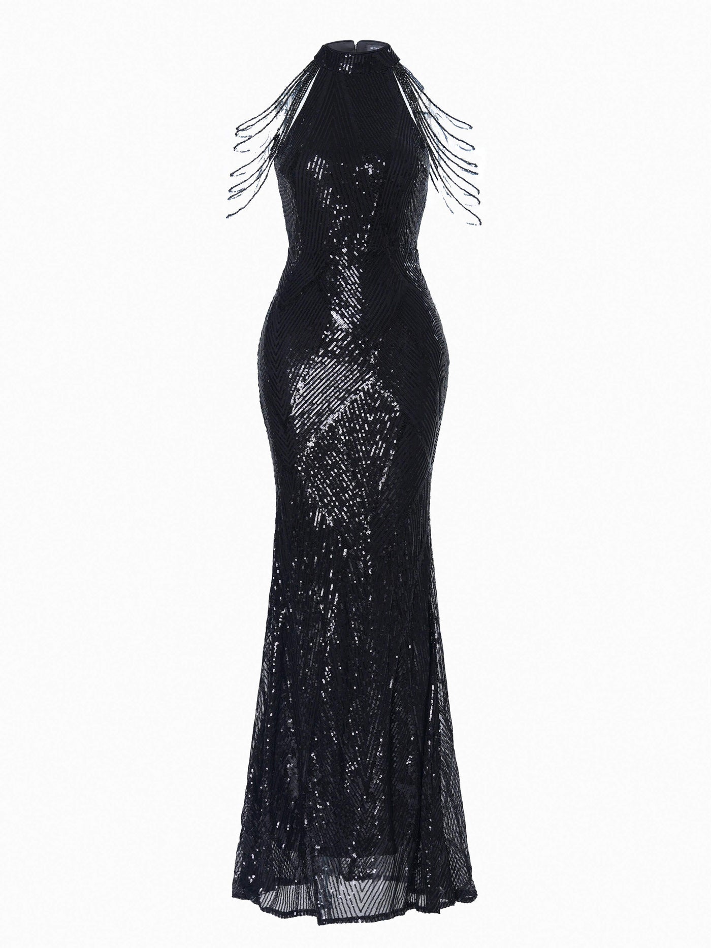 Bali İnci Payetli Uzun Elbise