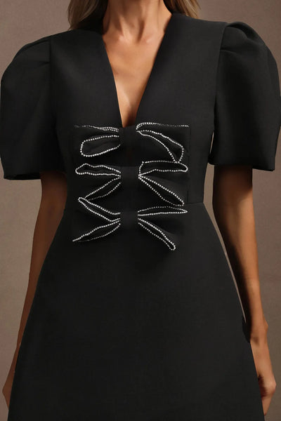 Kavaza Fiyonk Mini Elbise