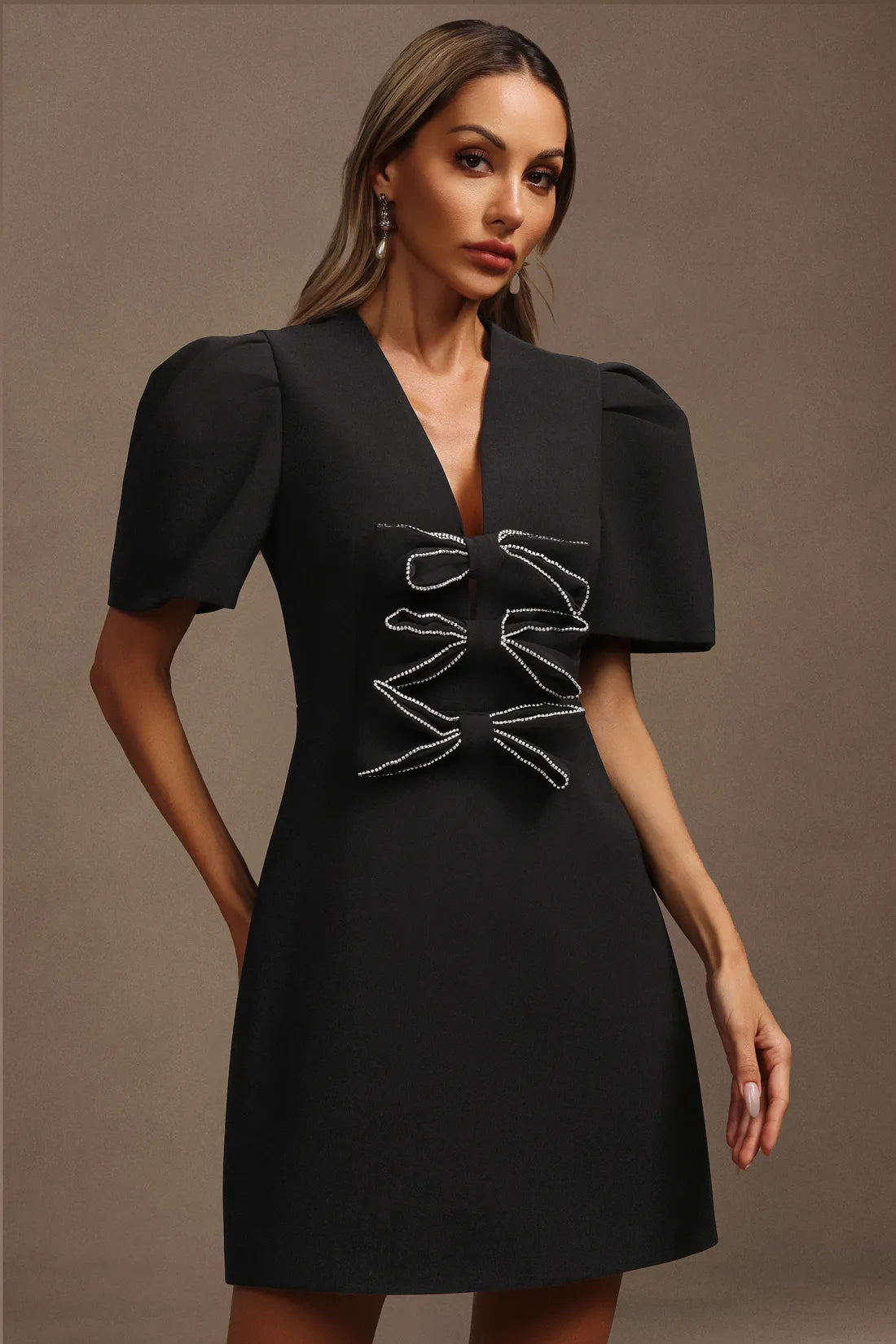 Kavaza Fiyonk Mini Elbise